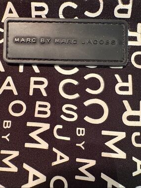 Marc Jacobs Black and White All-Over Logo Laptop Sleeve